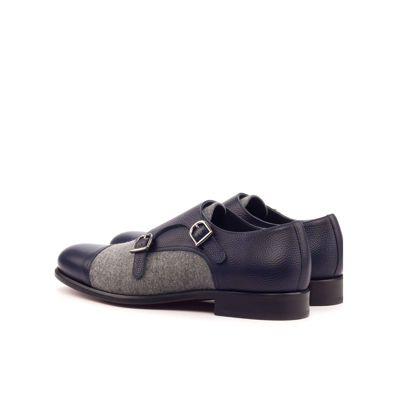 Sleek Soles Double Monk Shoe Navy