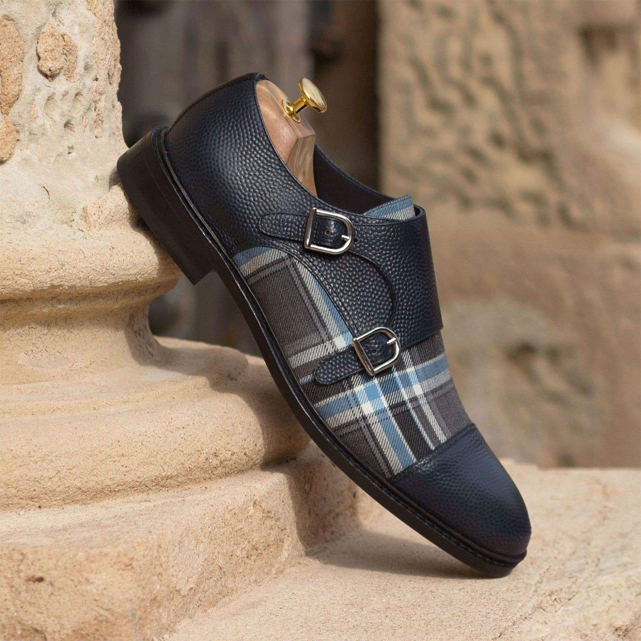 Dual Dynasty Double Monk Shoe Navy