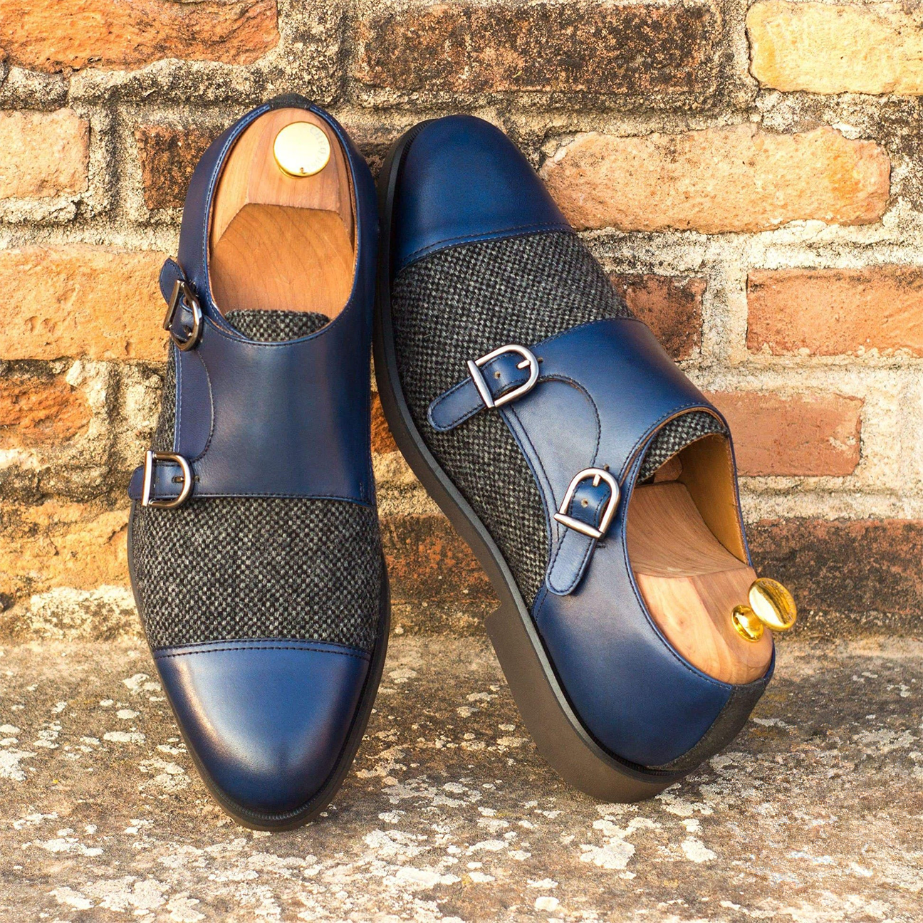 Eclat Embrace Double Monk Shoe Navy