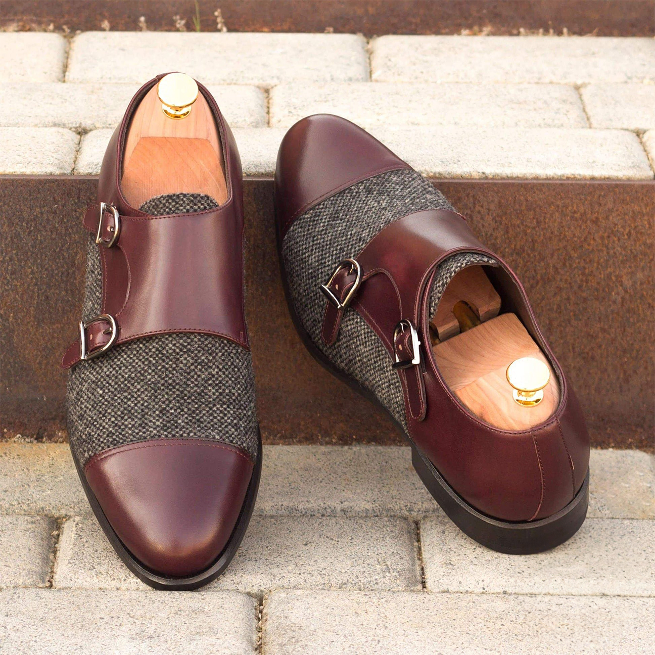 Eminent Elegance Double Monk Shoe Burgundy