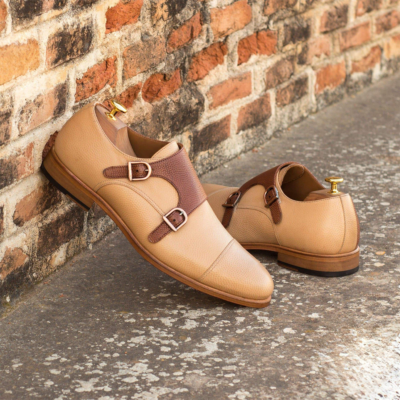 Urban Unisons Double Monk Shoe Brown