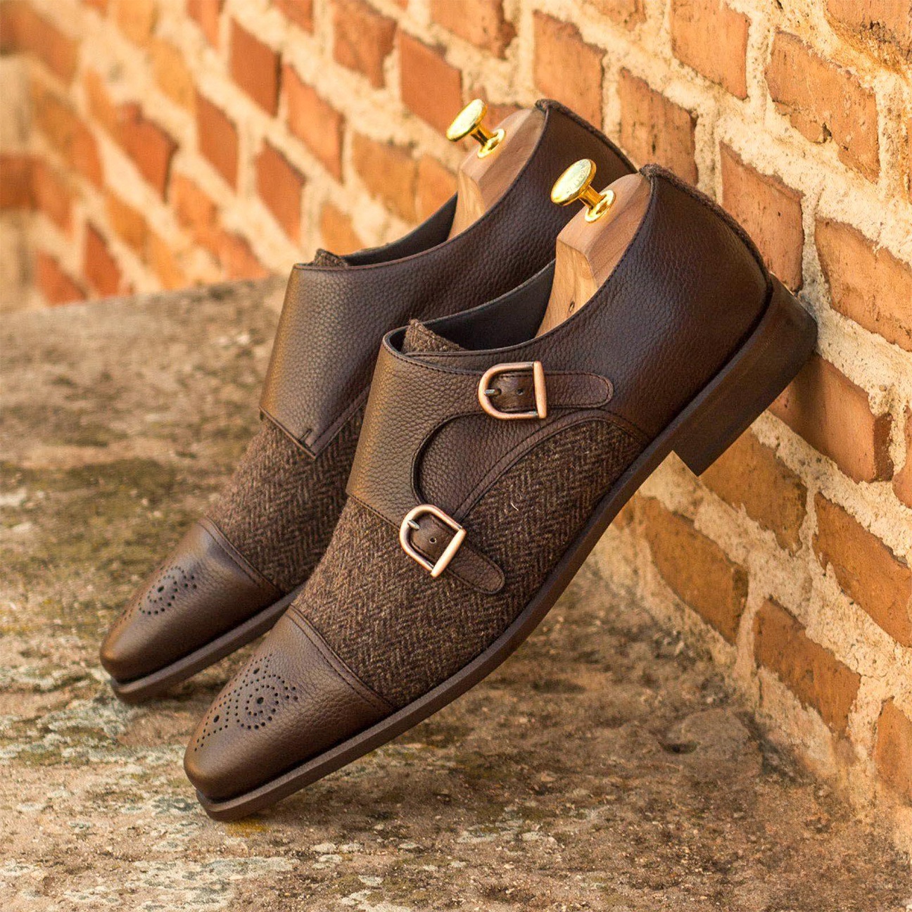 Renaissance Reverie Double Monk Shoe Dark Brown