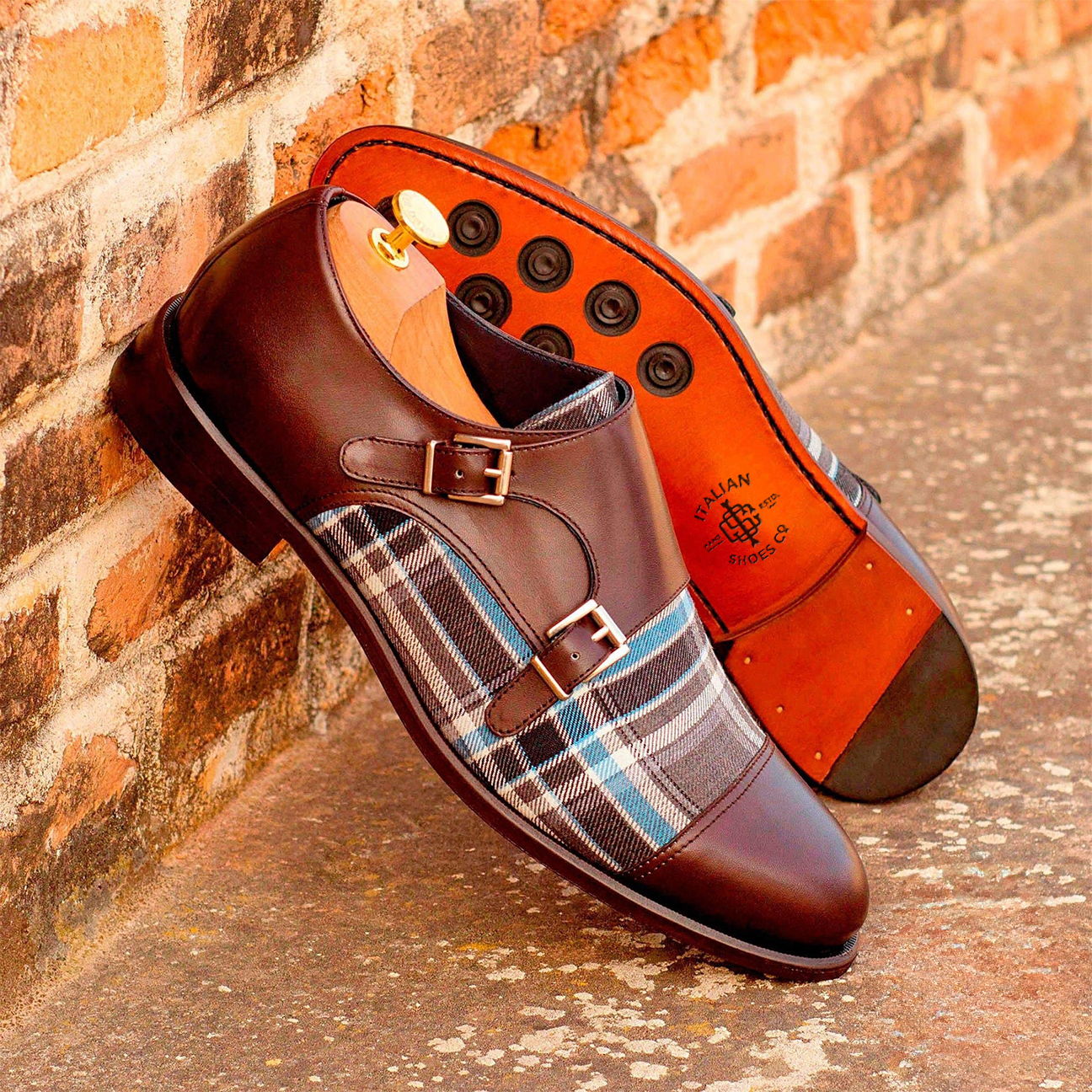 Stylish Synthesis Double Monk Shoe Black