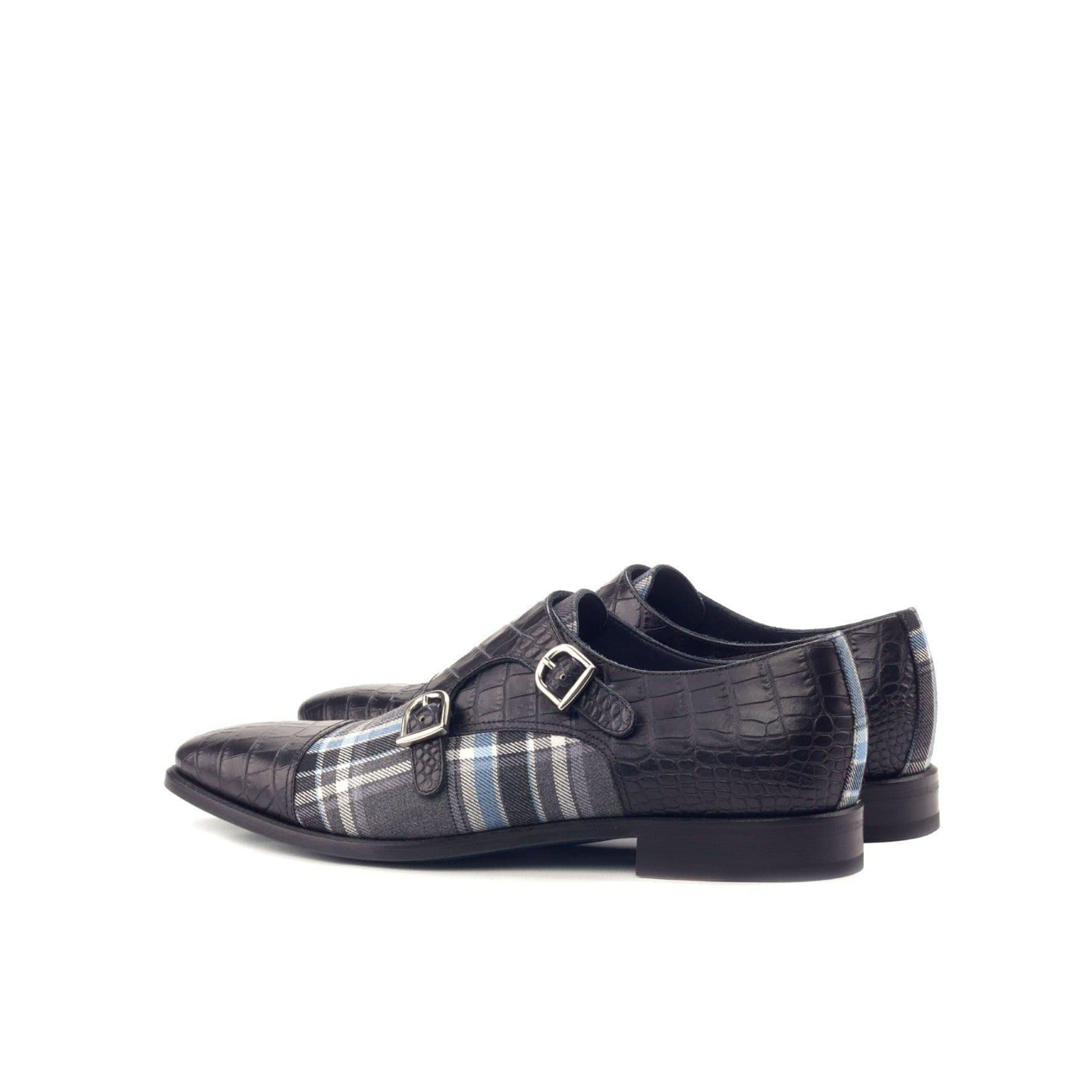 Posh Pairs Double Monk Shoes Black