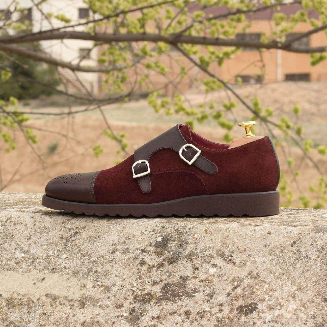 Urban Uptown Double Monk Shoes Dark Brown