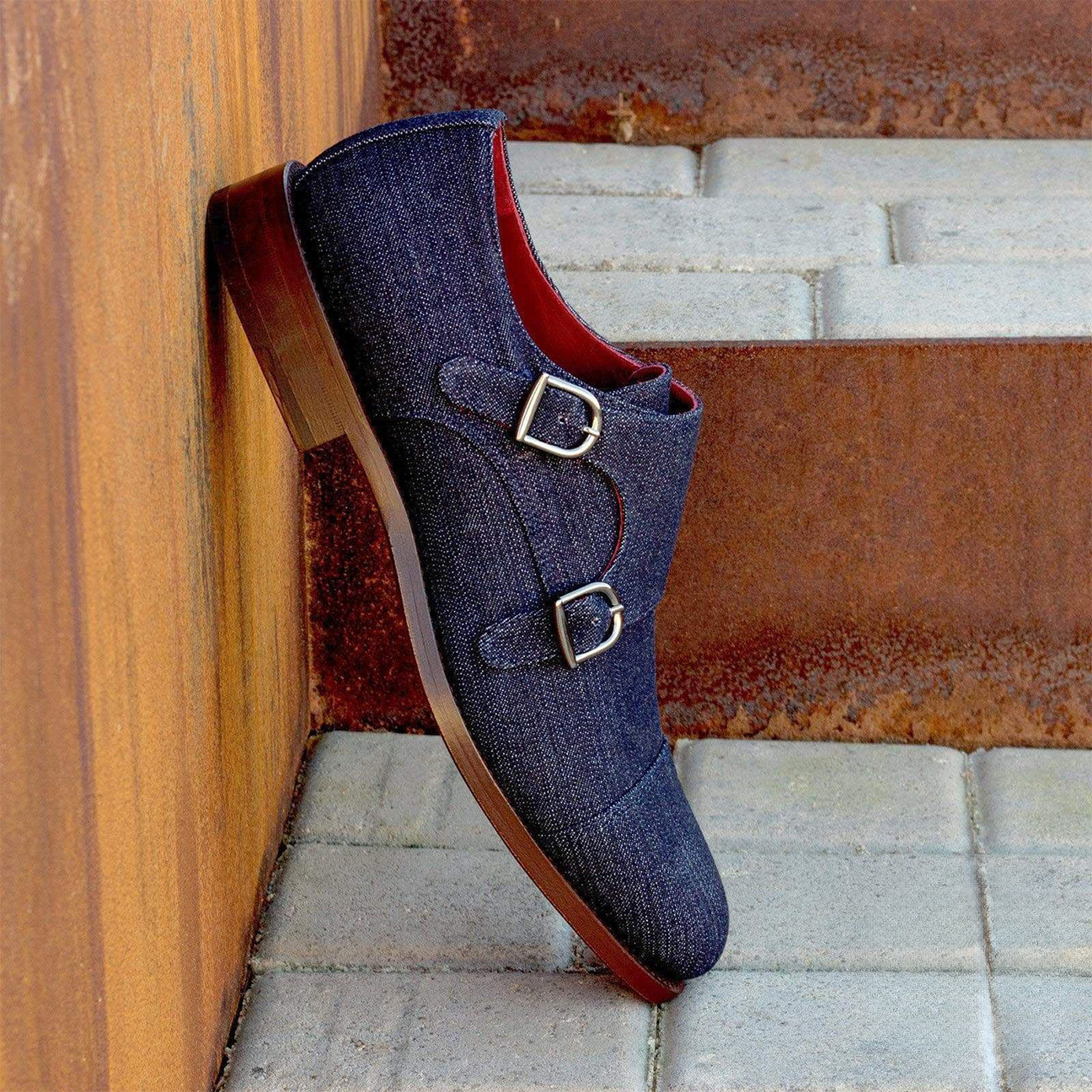 Dapper Duos Double Monk Shoe Navy