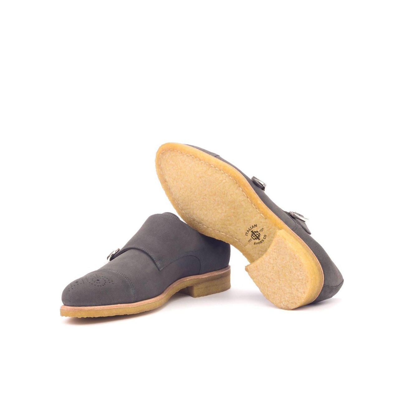 Eclat Elegance Double Monk Shoe Grey
