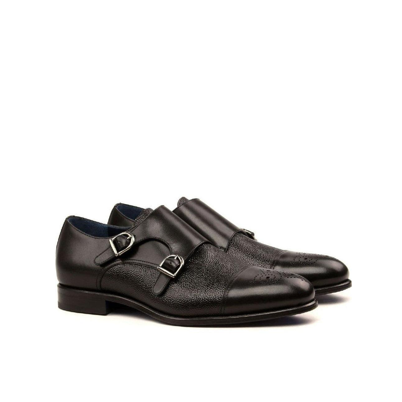 Buckle Bliss Double Monk Shoes Black
