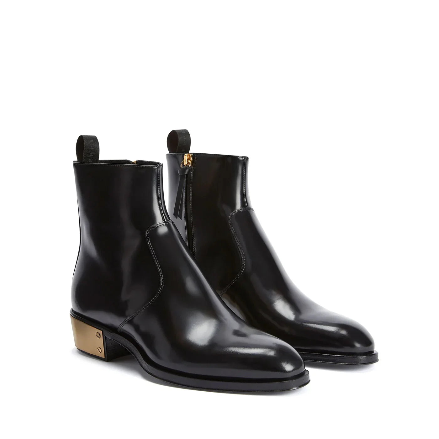 Ludhovic Black Leather Ankle Boots