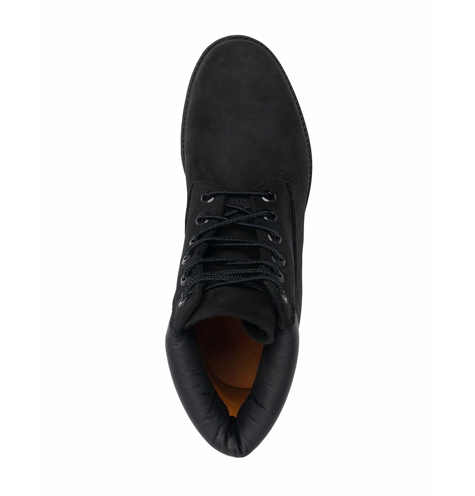 Black Suede Lace-Up Leather Boots