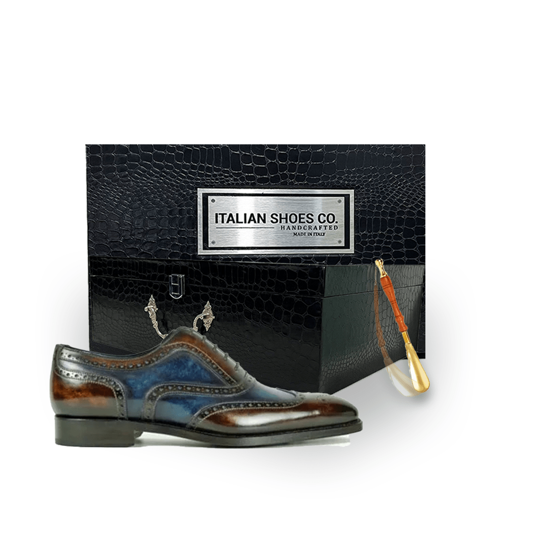 Wingtip Oxford dark brown Italian luxury men shoes