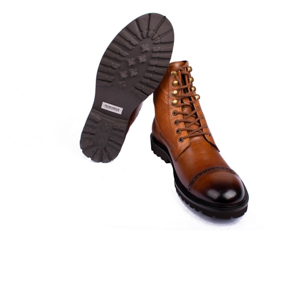 Derby High Ankle Shiny Brown Boots