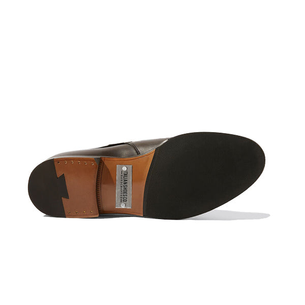 Classy Dark Brown Italian Leather Around Buckle Strap Boots