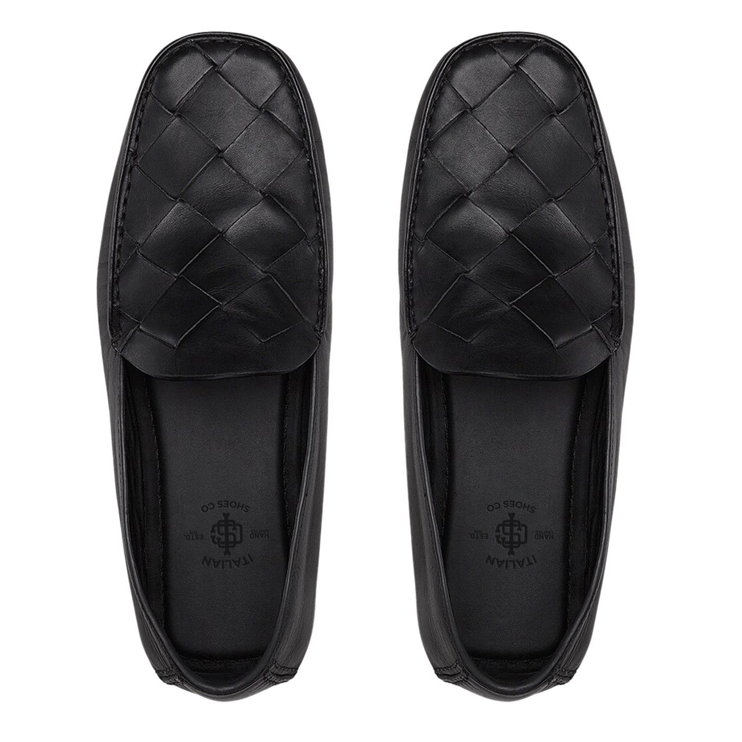 Woven Leather Loafers For Men