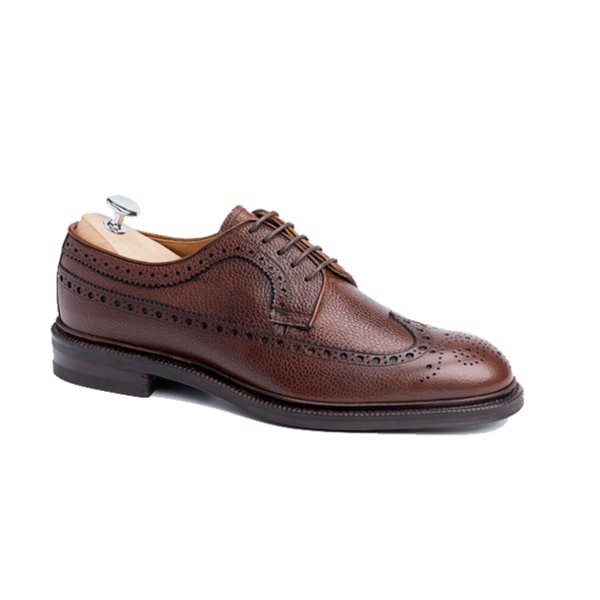 Wingtip Derby Dark Brown Leather Shoes