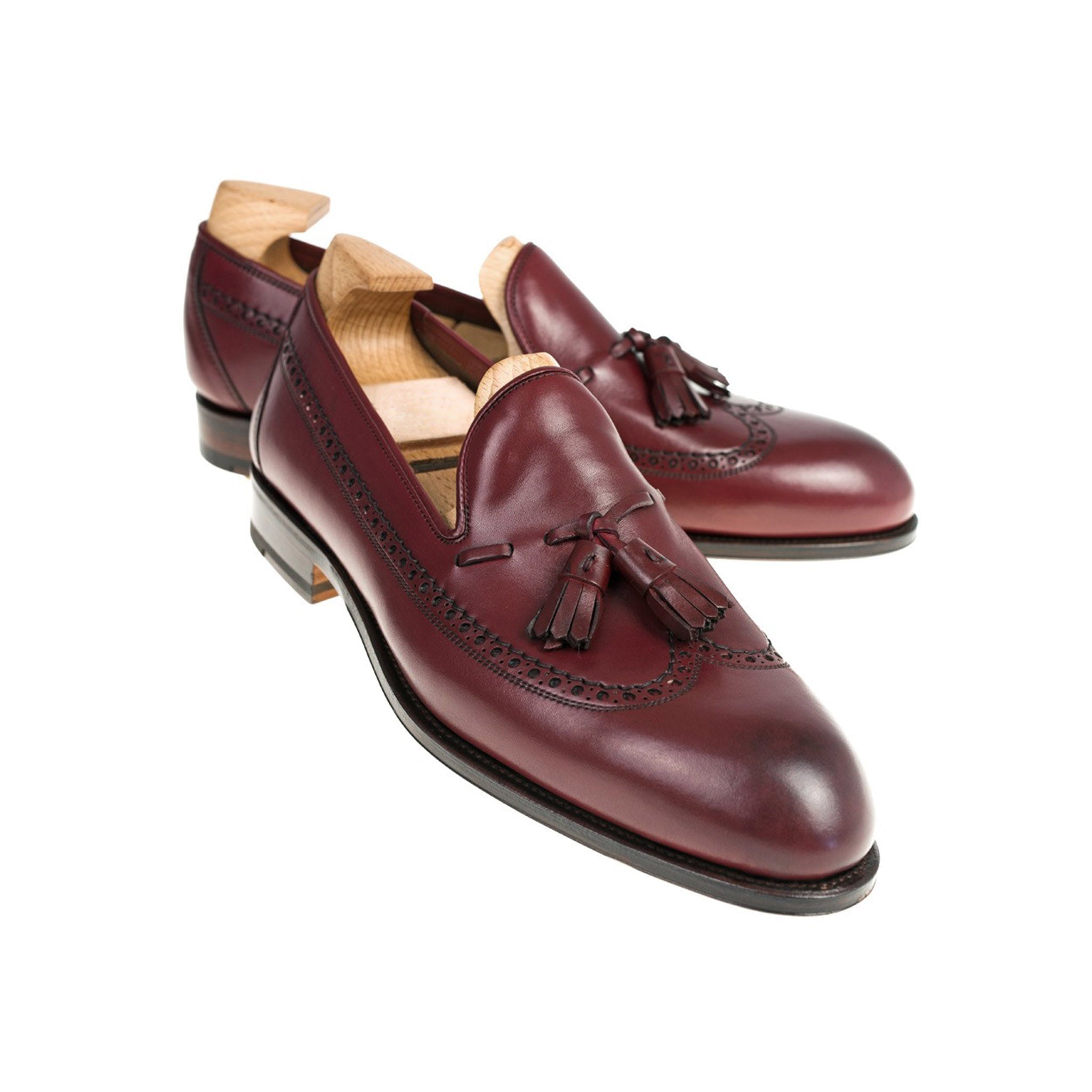 Burgundy Longwing Tassel Loafers