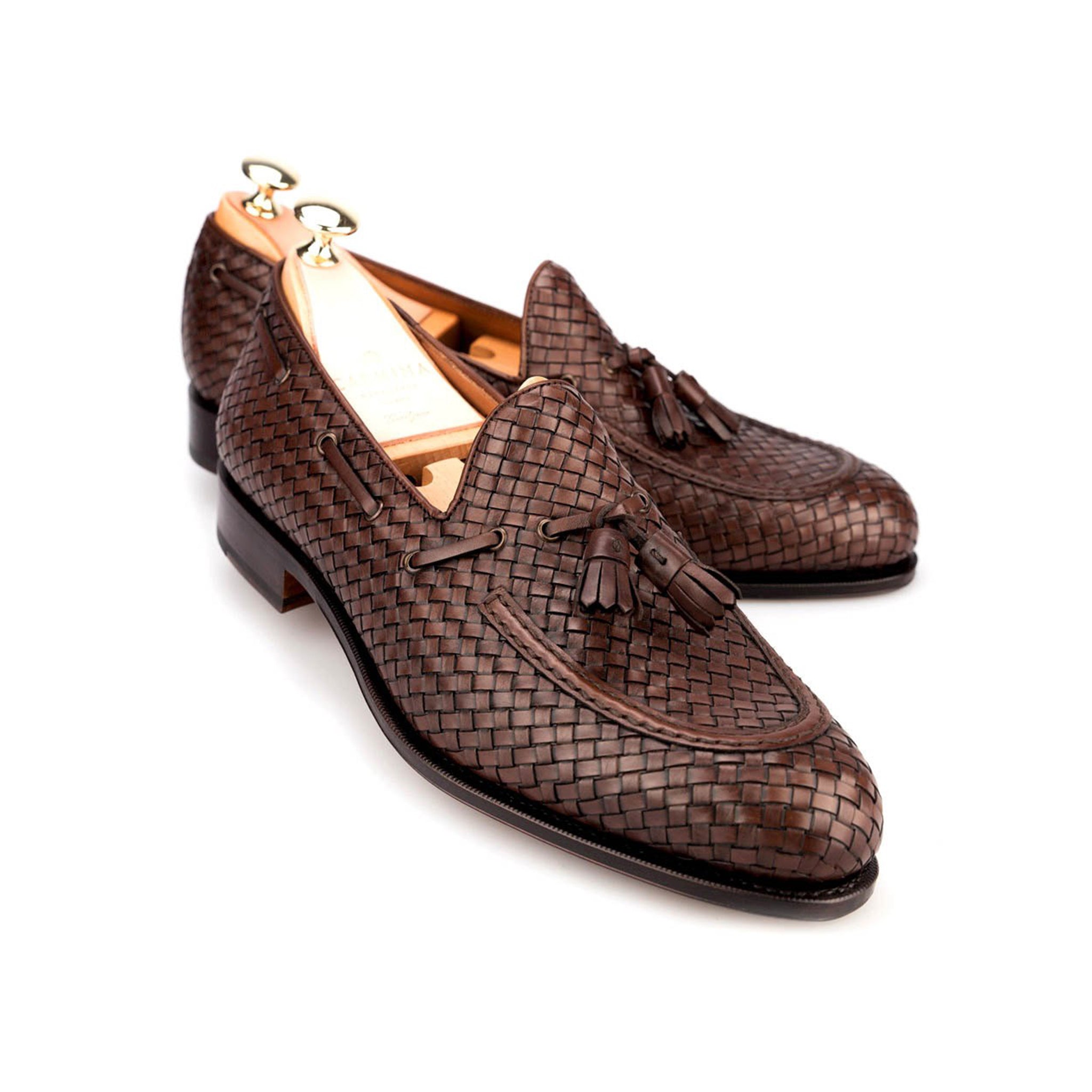 Cocoa Braided Tassel Leather Loafer