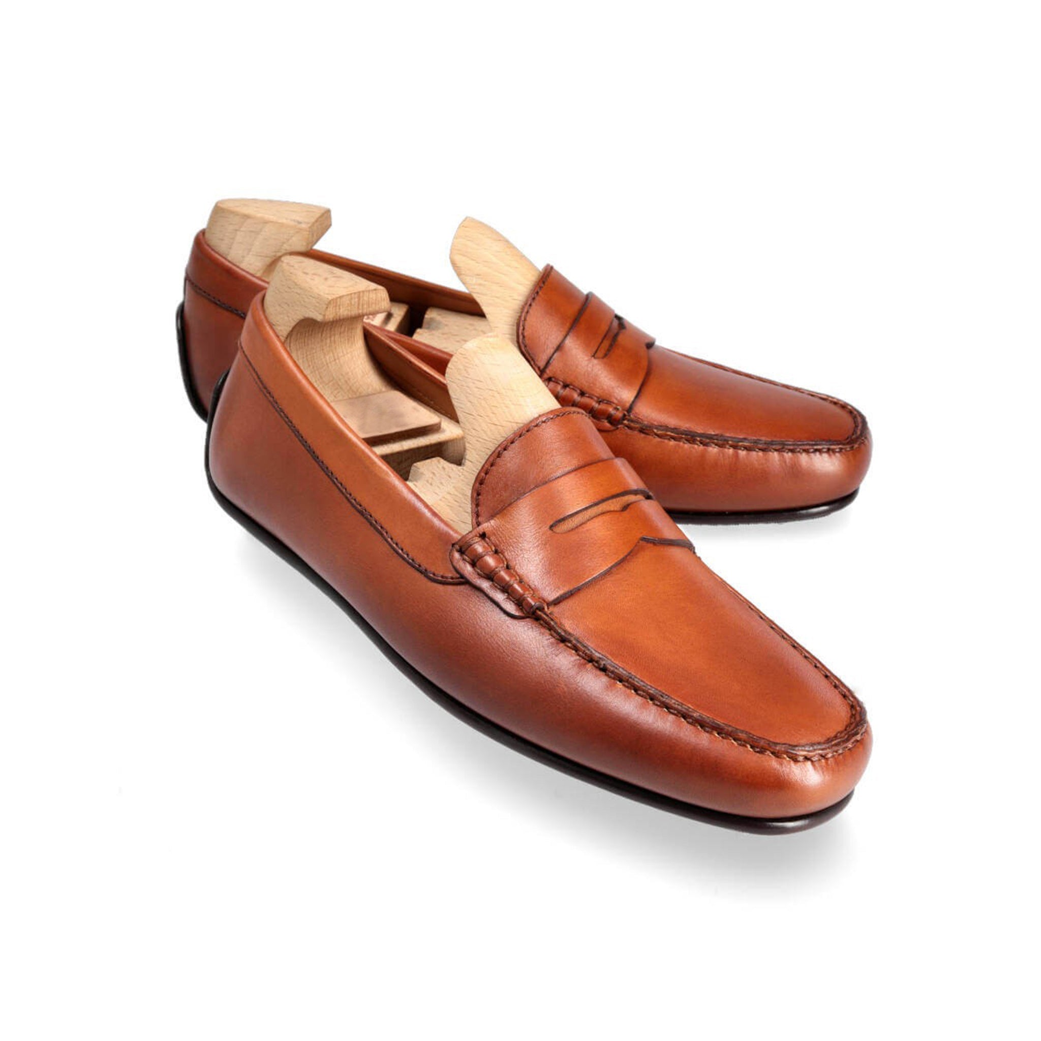 Natural Tan Penny Loafers