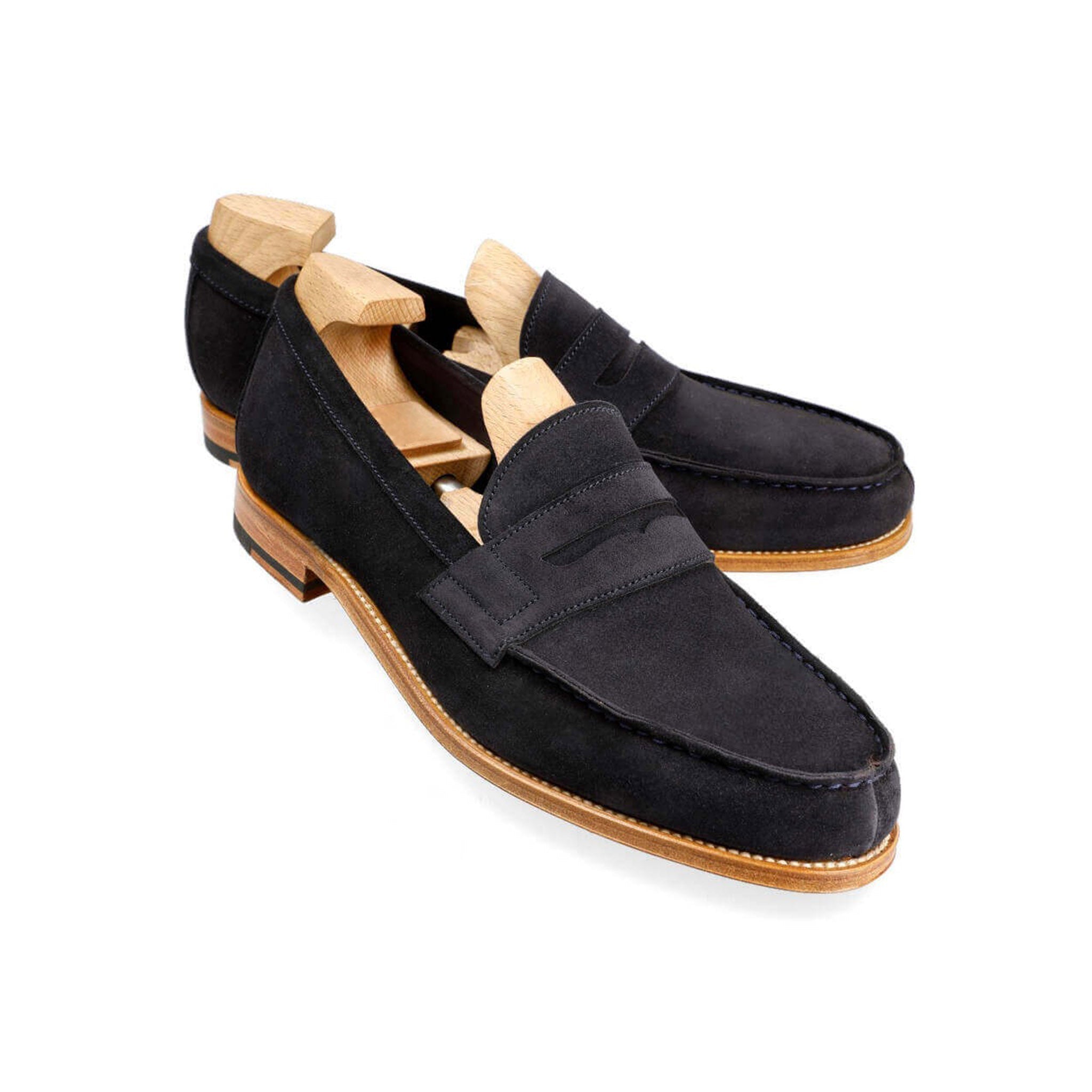 Navy Suede Penny Loafer