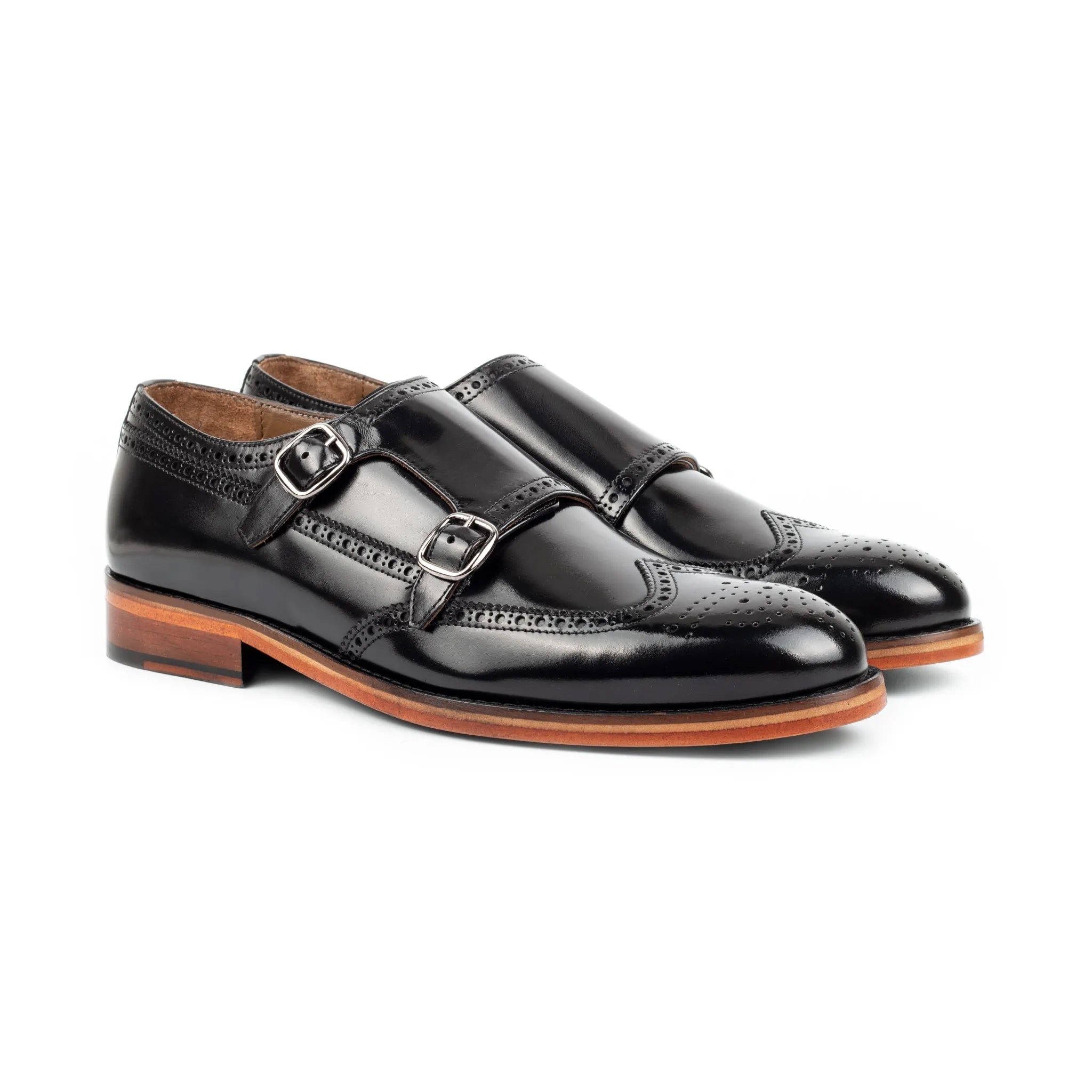 Nera Men's Genuine Leather Double Monkstrap Shoes