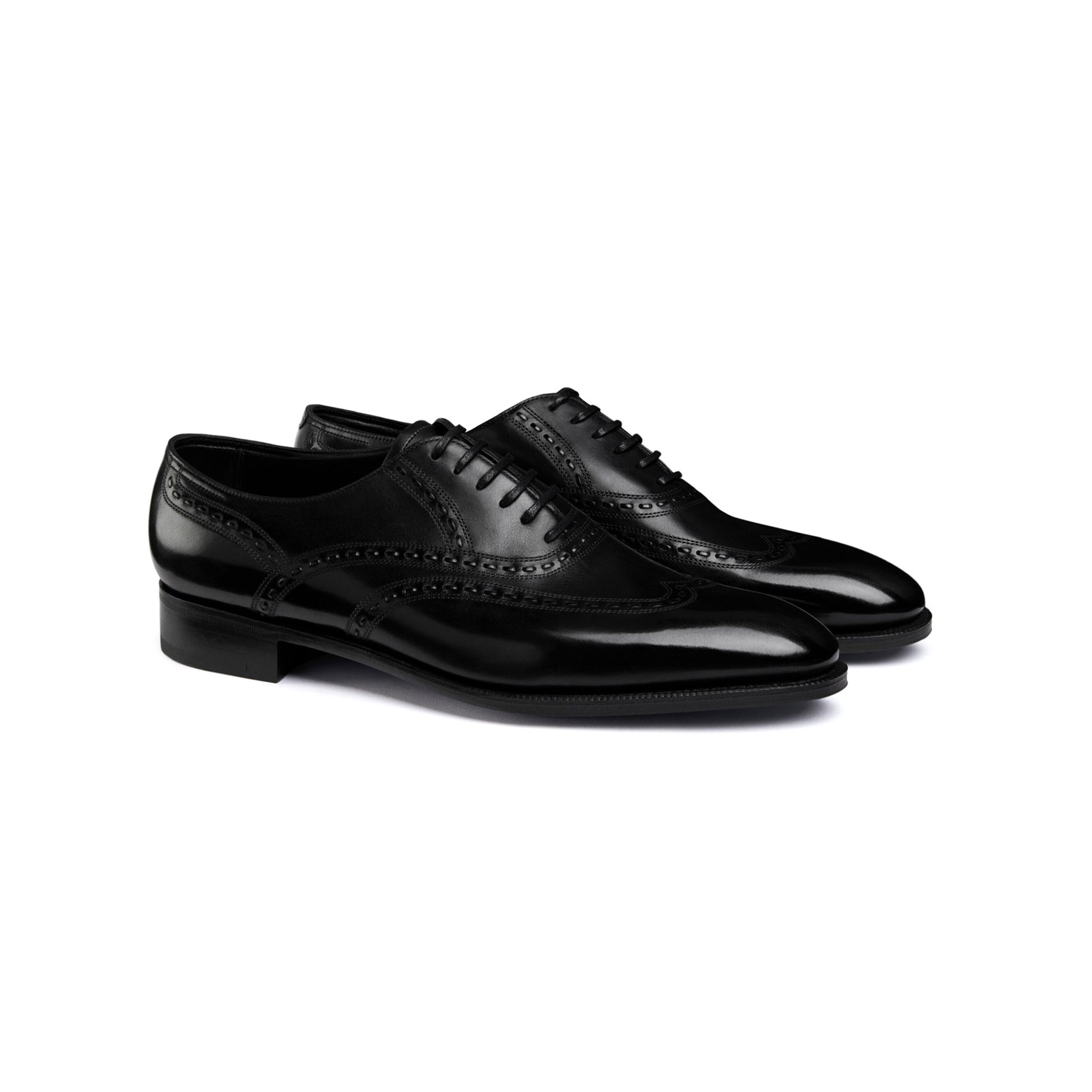 Pitch-Dark Classic Brushed Leather Brogues