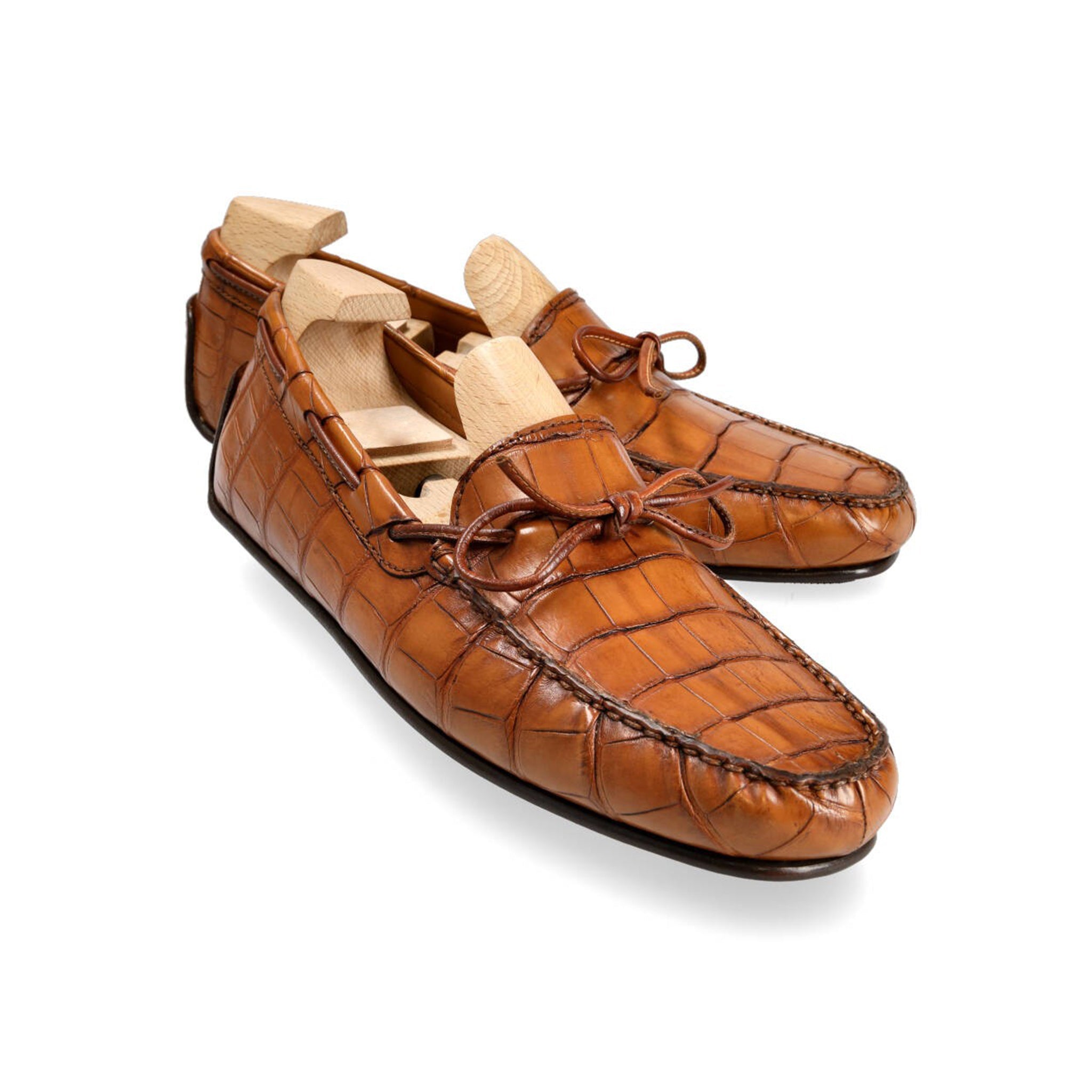 Tan Alligator Leather Loafers