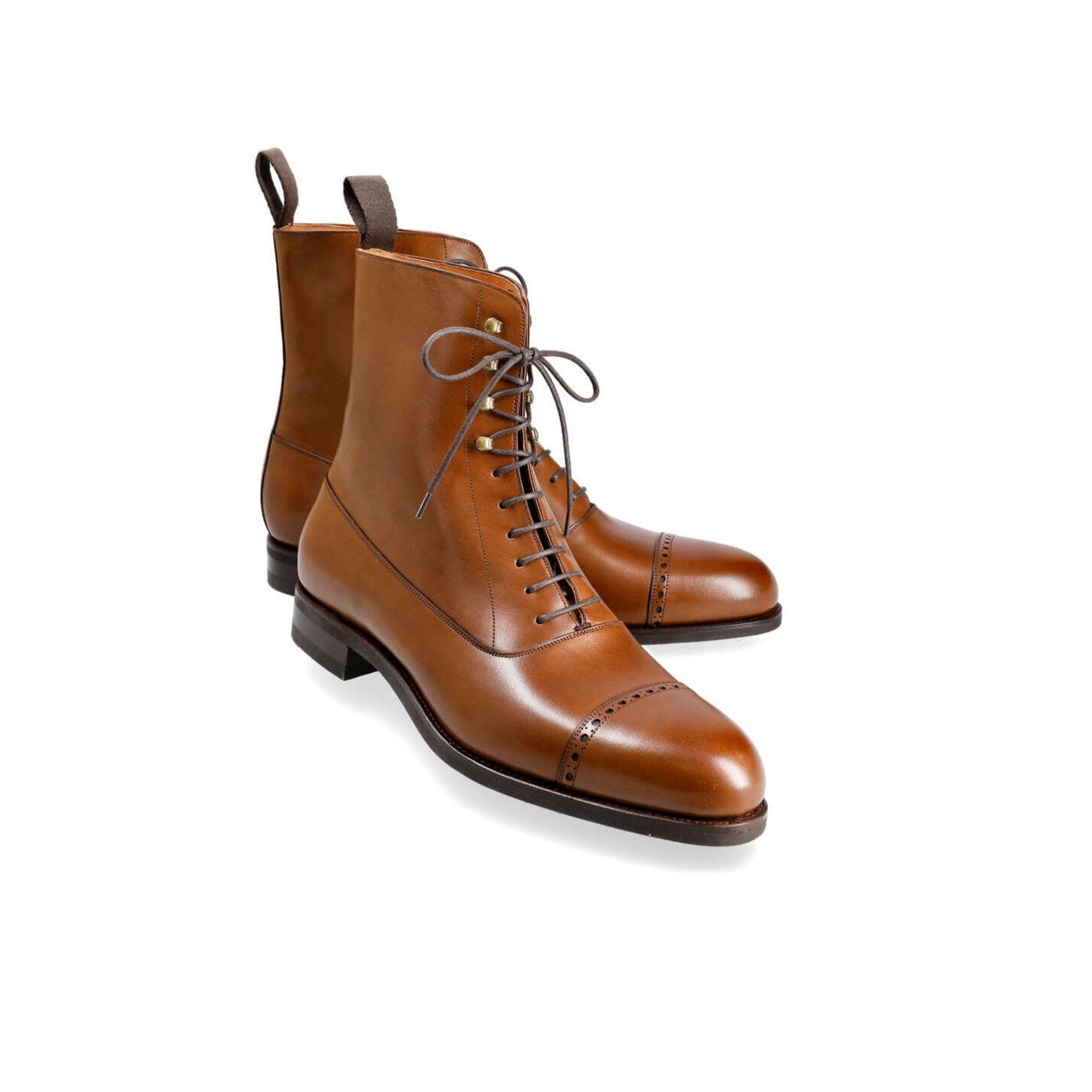 Tan Lace-up High Ankle Boots