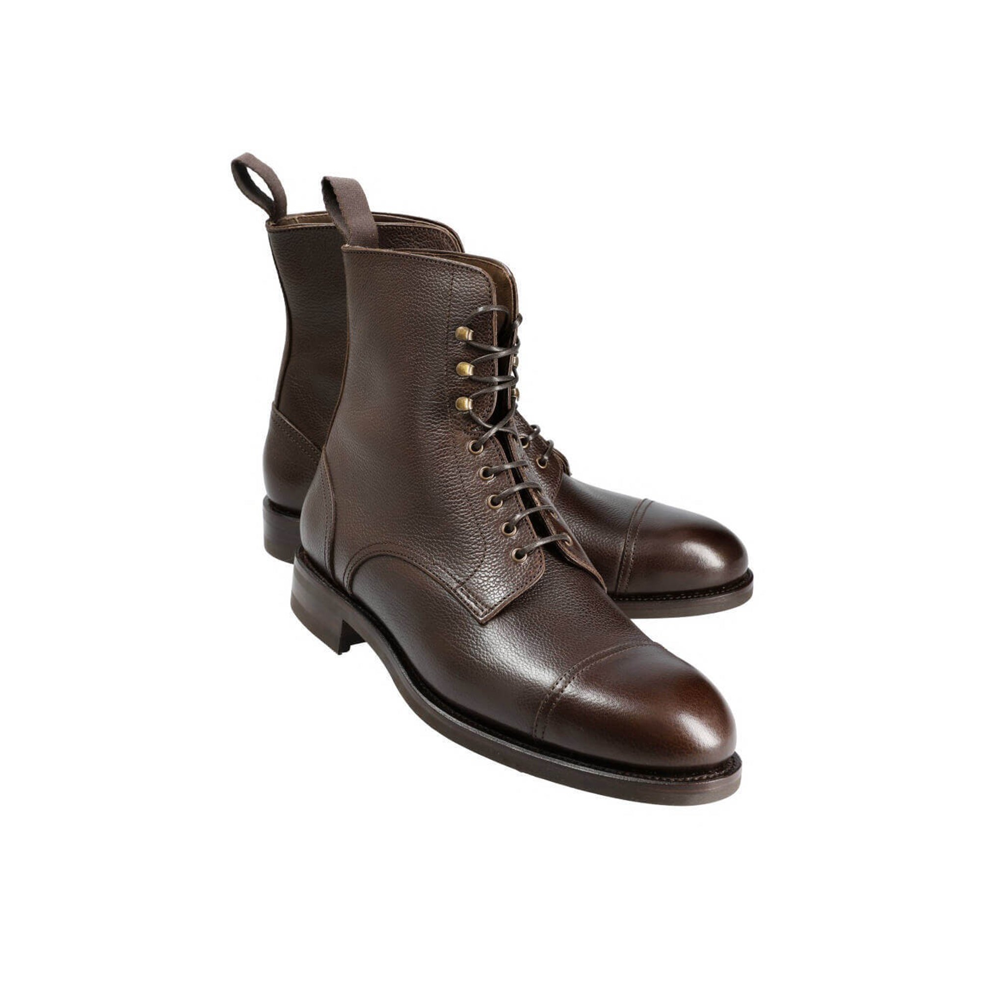 Taupe Lace-up Men's Leather Boots