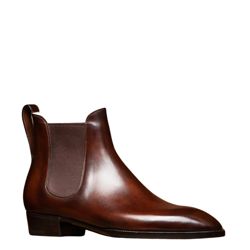 Classic Rich Espresso Brown Chelsea Boots for Men's