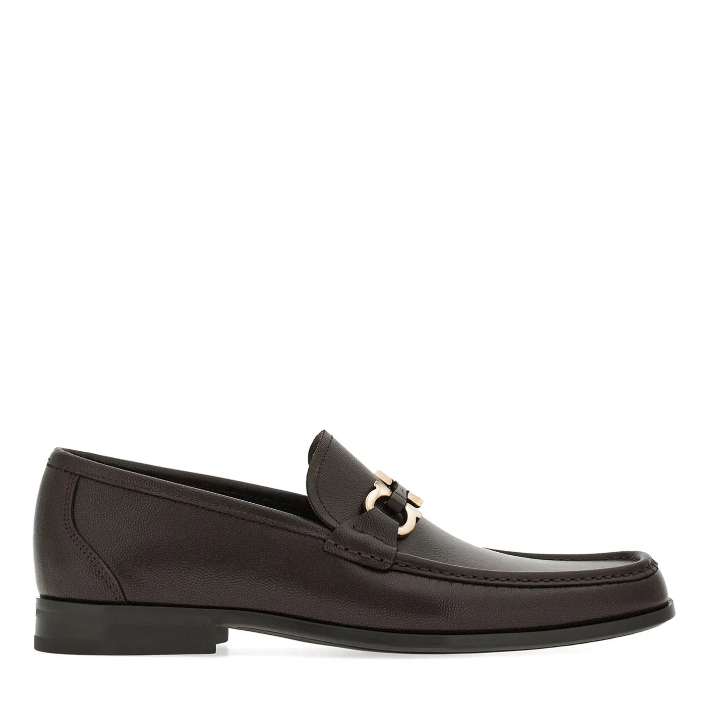Classic Leather Horsebit-Buckled Dark Brown Loafer for Men