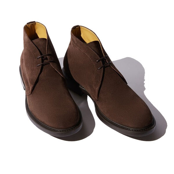 Derby Chukka Boot In Brown Suede Leather