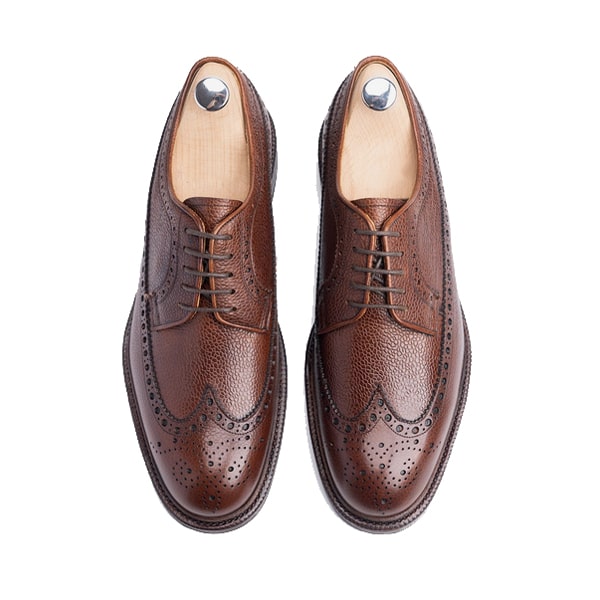 Wingtip Derby Dark Brown Leather Shoes