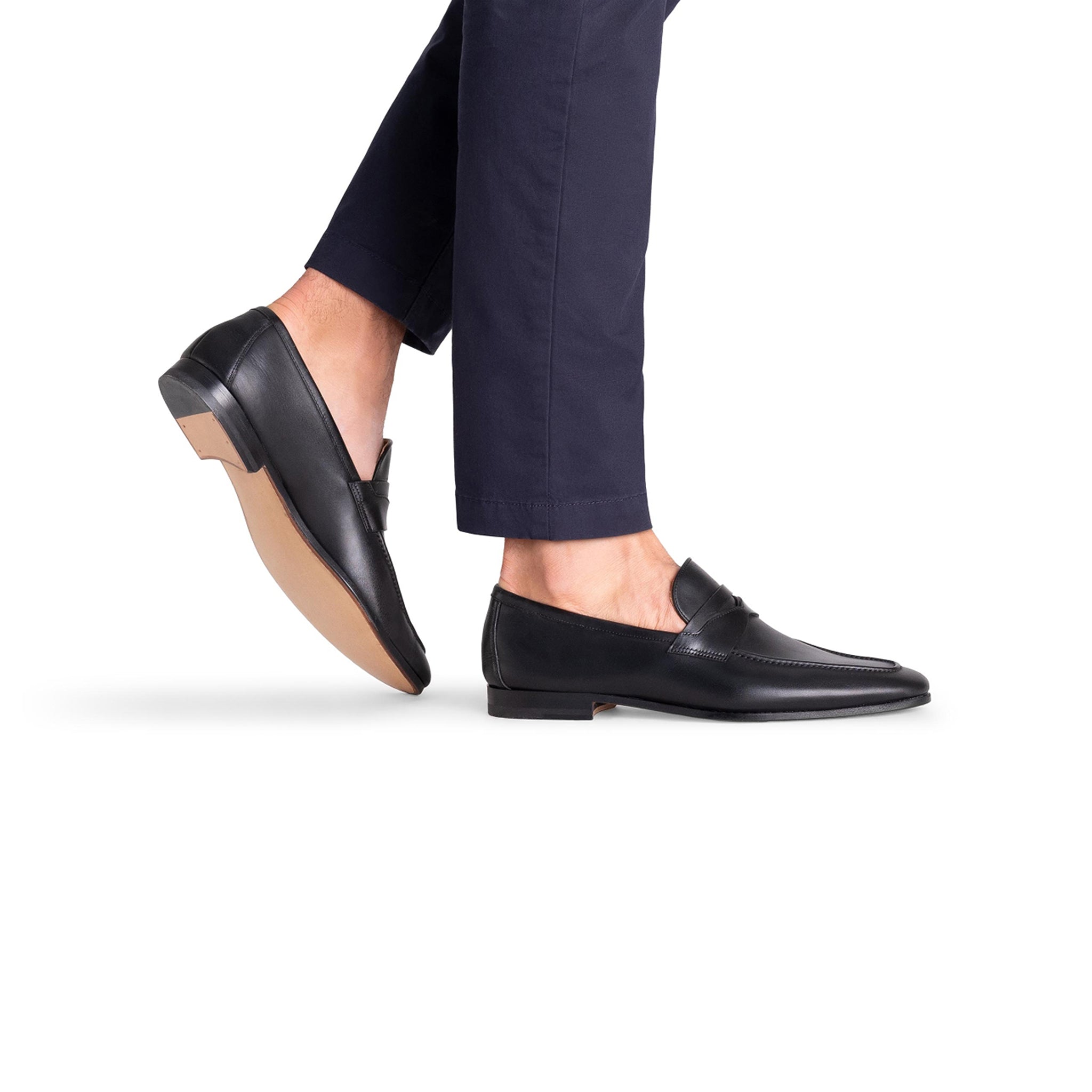 Black Utilizes Classic Penny Loafer