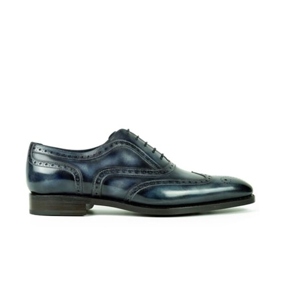 Wingtip Oxford Dark Grey Italian Leather Men Shoes