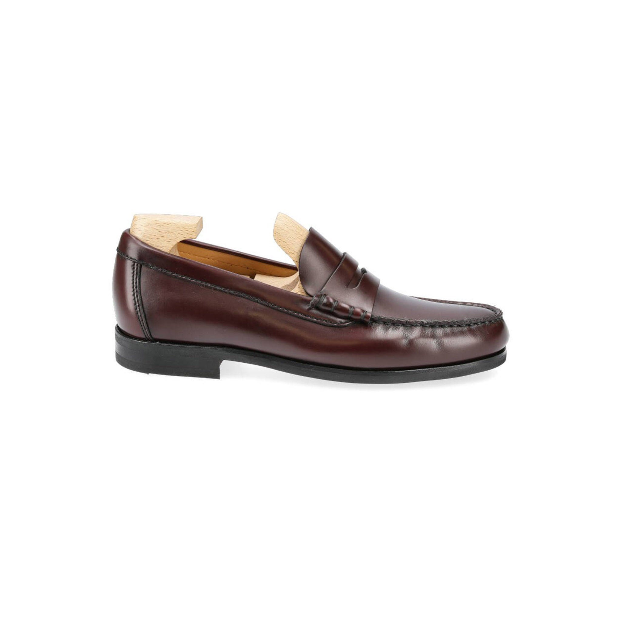 Burgundy Penny Leathers Loafers