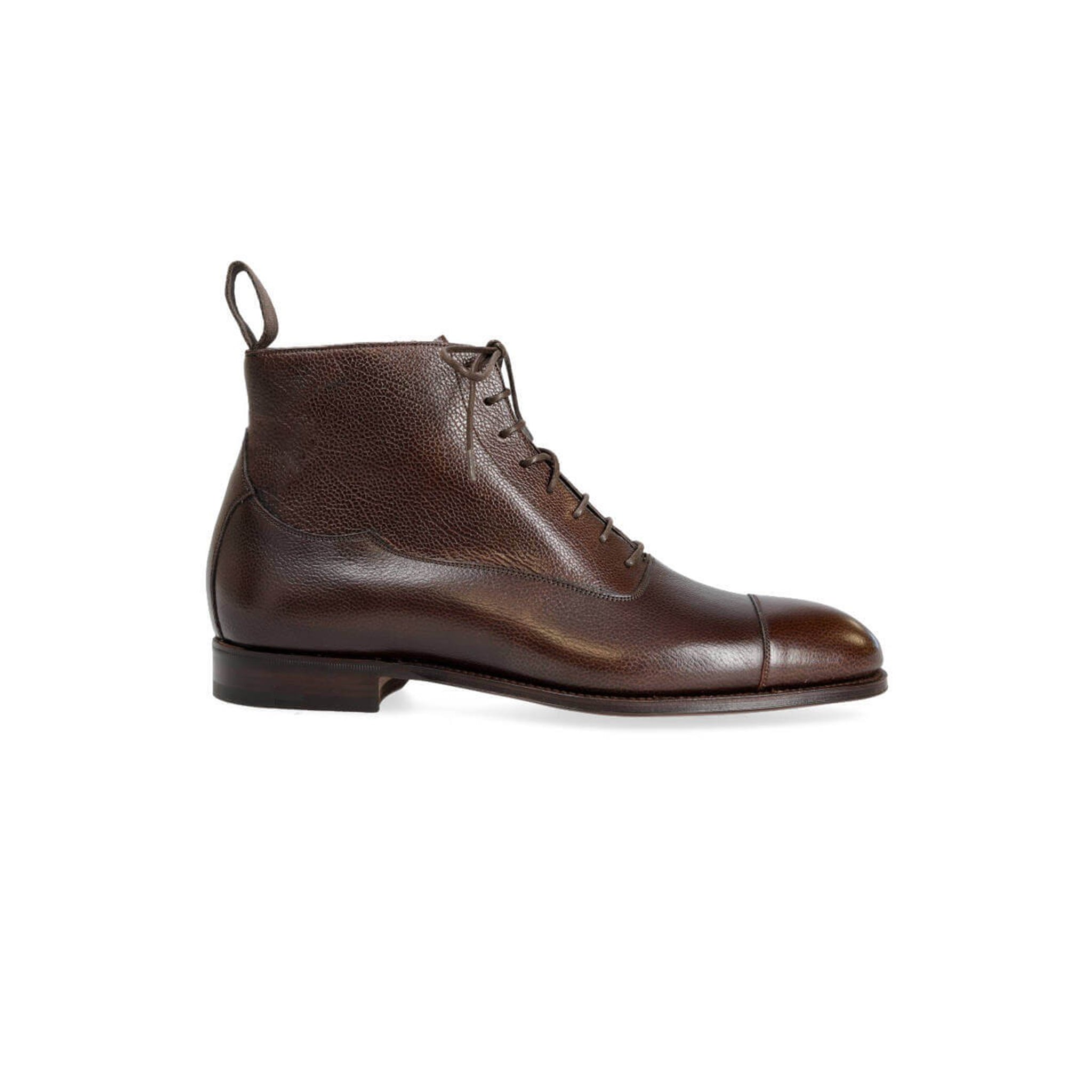 Coffee Captoe Lace-up High Ankle Boots