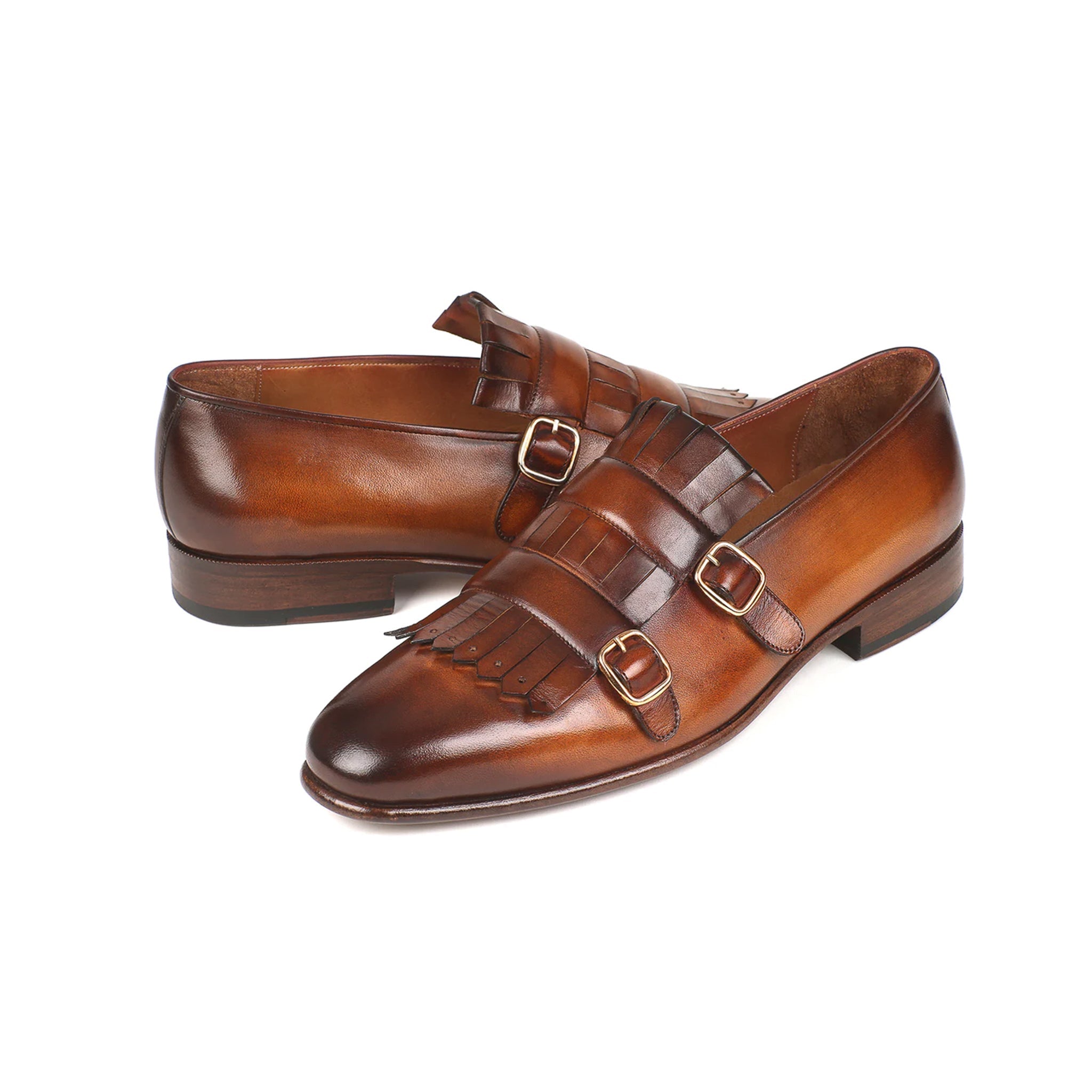 Chestnut Double Monk Strap Men's Shoes