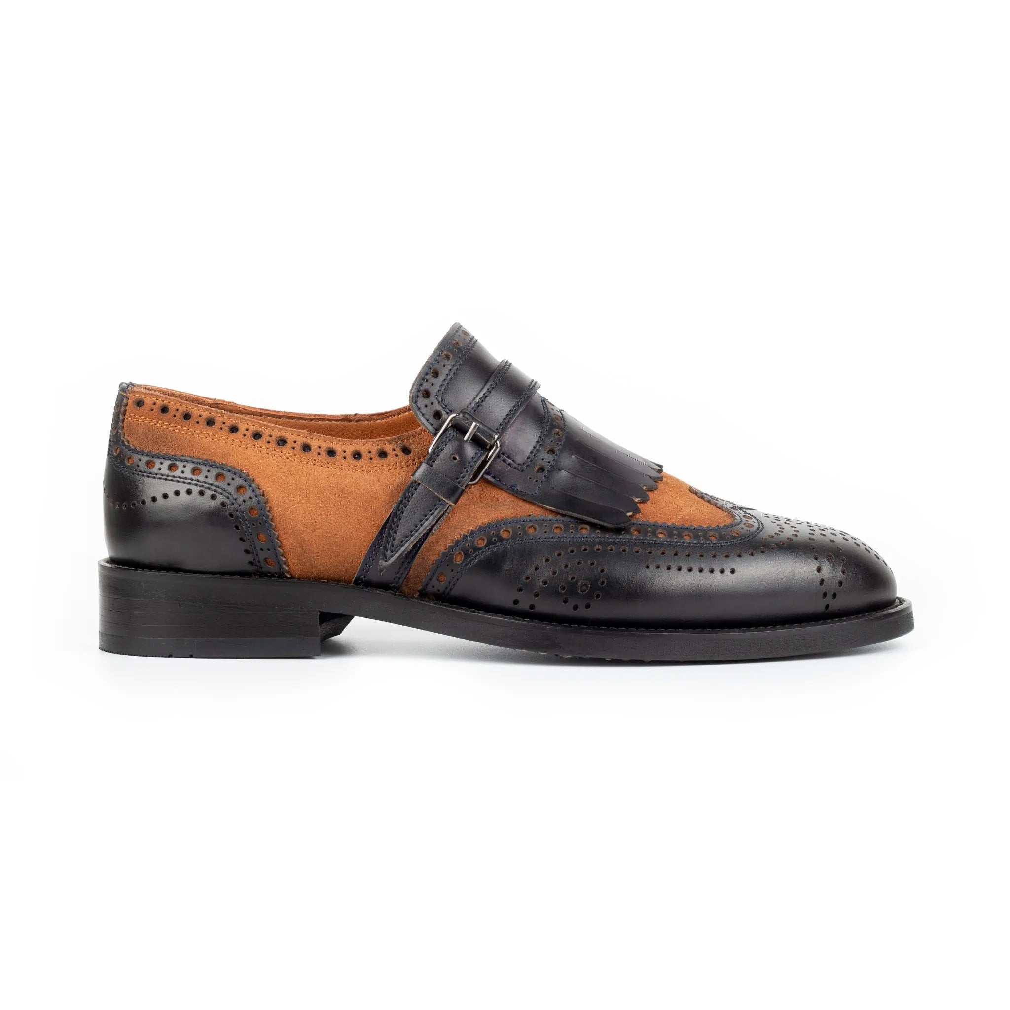Dark Raw Sienna Single Monk Strap Shoes