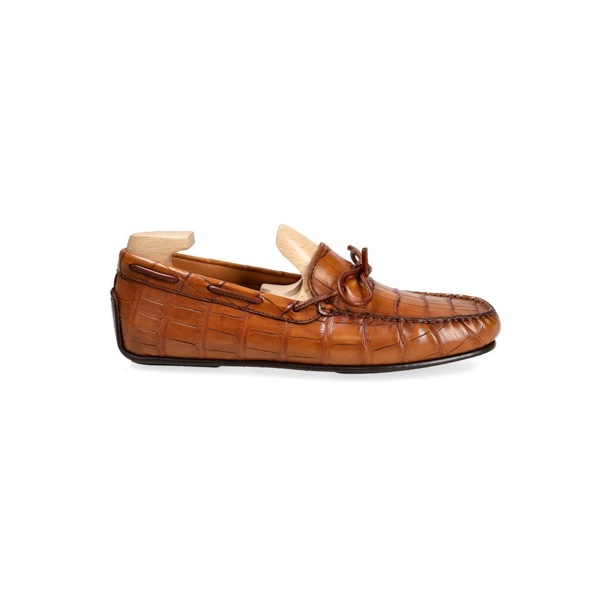 Tan Alligator Leather Loafers