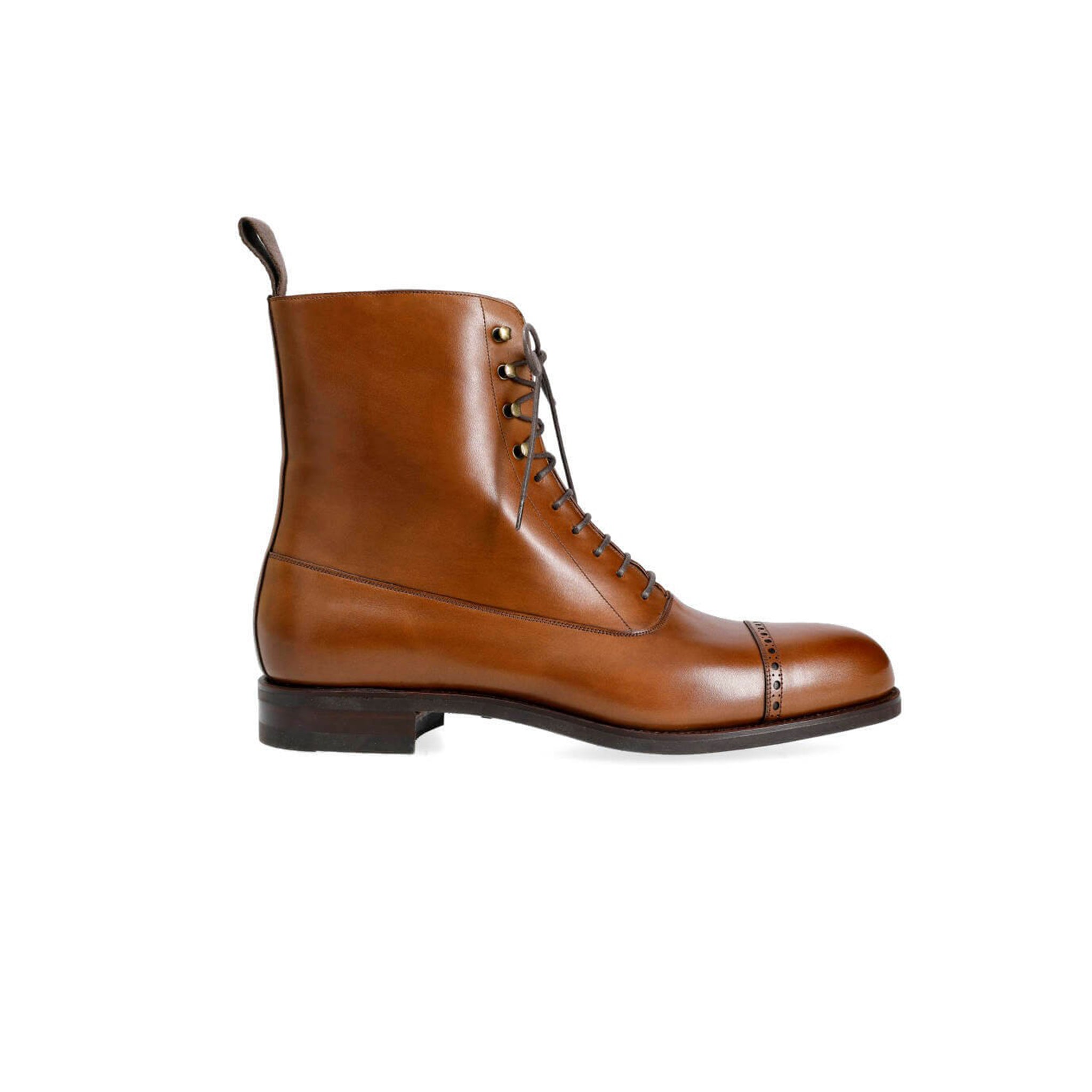 Tan Lace-up High Ankle Boots