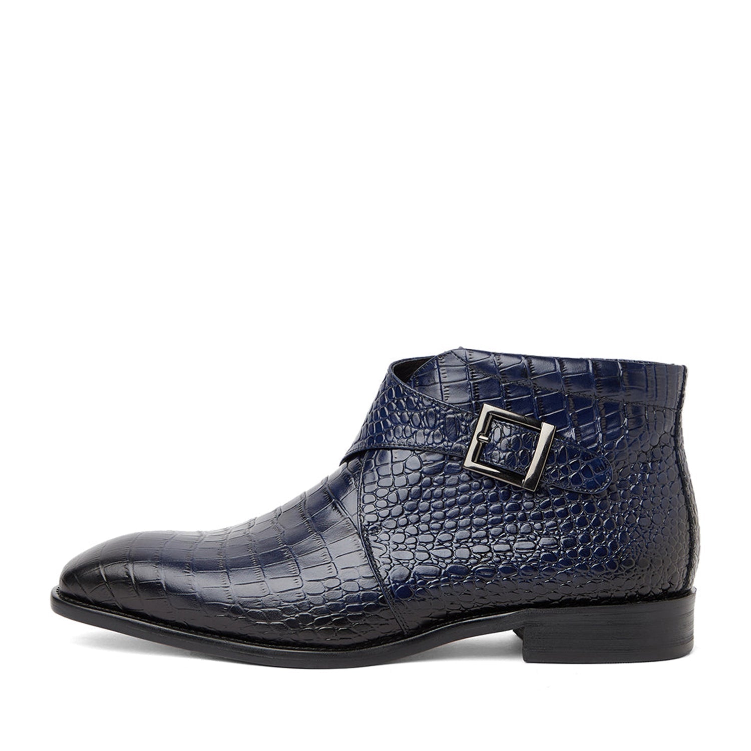 Blue Croco Leather Boots