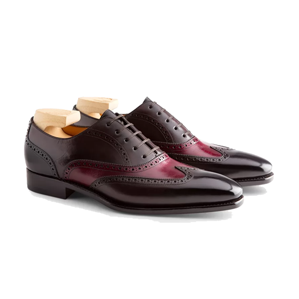 Oxford Bordeaux Black Leather Shoes