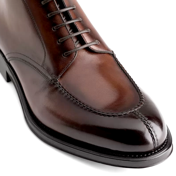 Derby Ankle Dark Brown Leather Boots In India