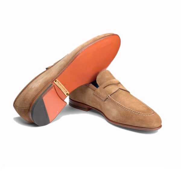 Suede Tan Loafer Slip-on Shoes