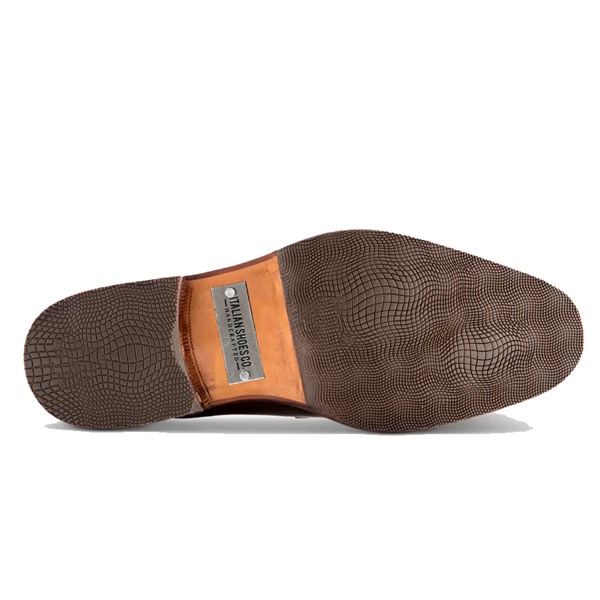 Derby Ankle Brown Suede Italian Leather Shoes For Man