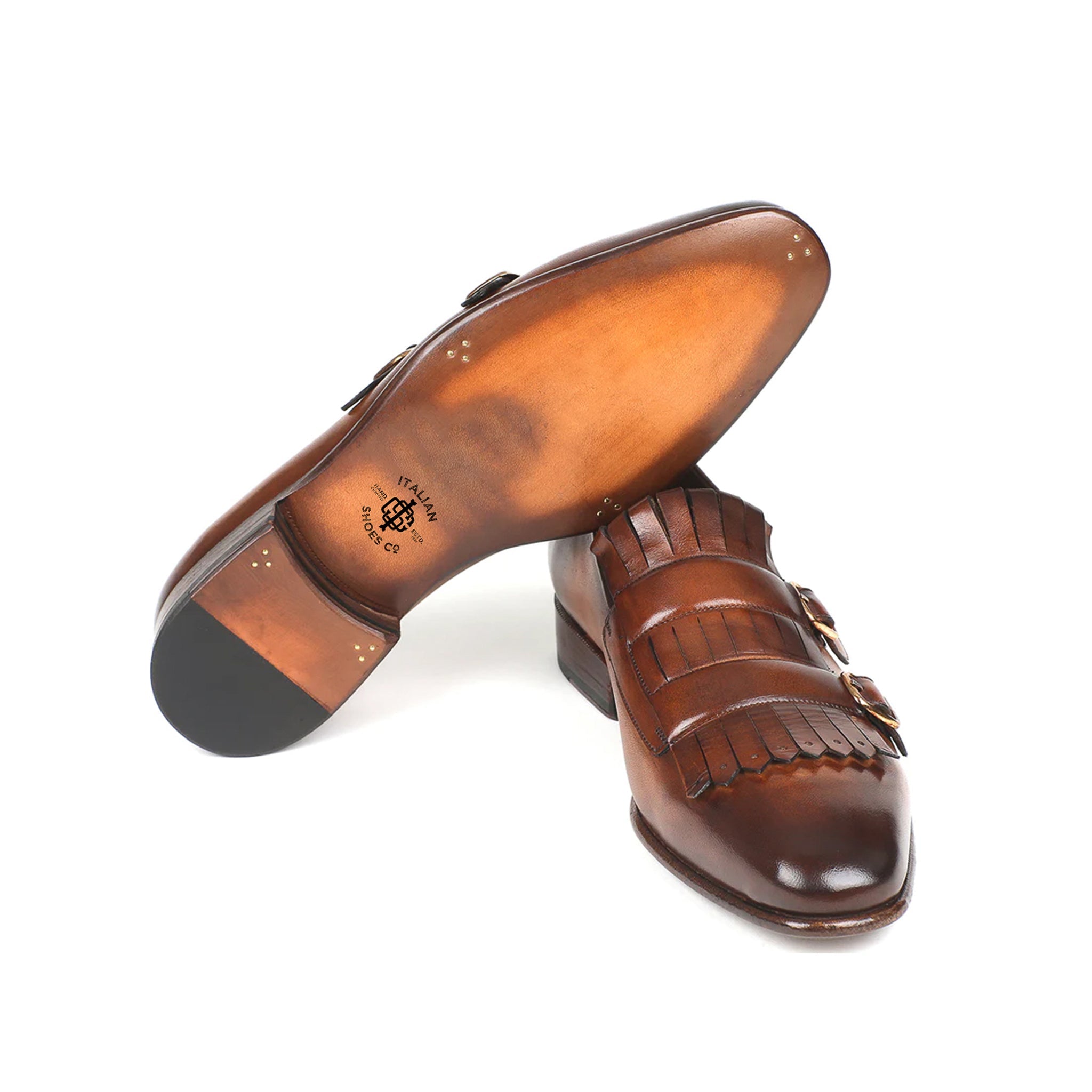 Chestnut Double Monk Strap Men's Shoes