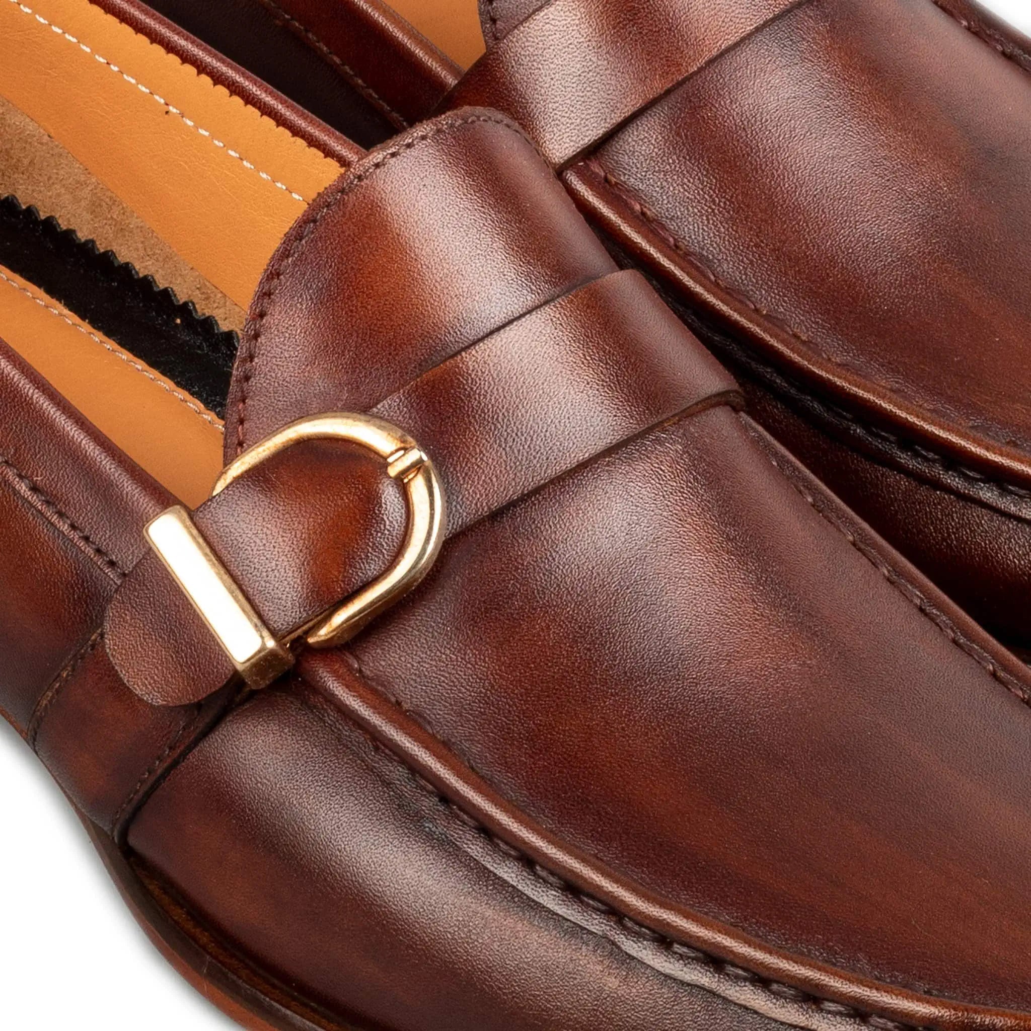 Enzo Brown Single Monk Strap Shoe