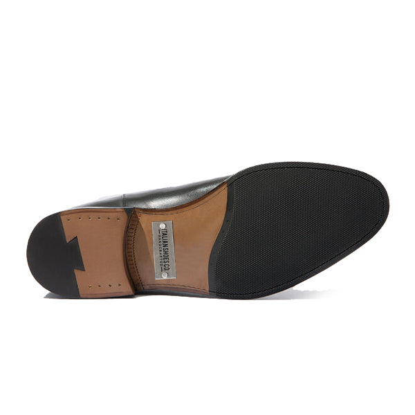 Classic Chelsea Captoe Black Leather Boots