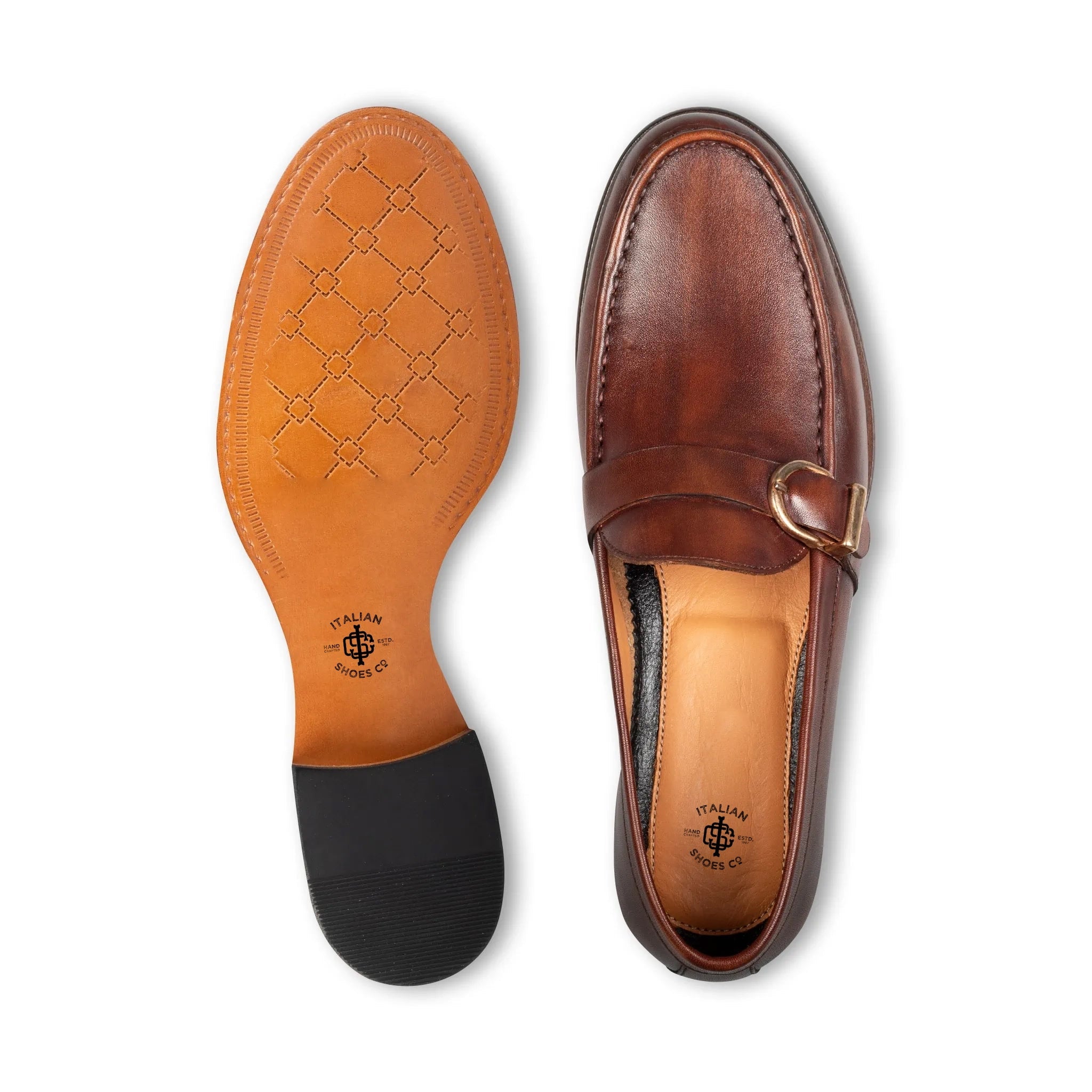 Enzo Brown Single Monk Strap Shoe