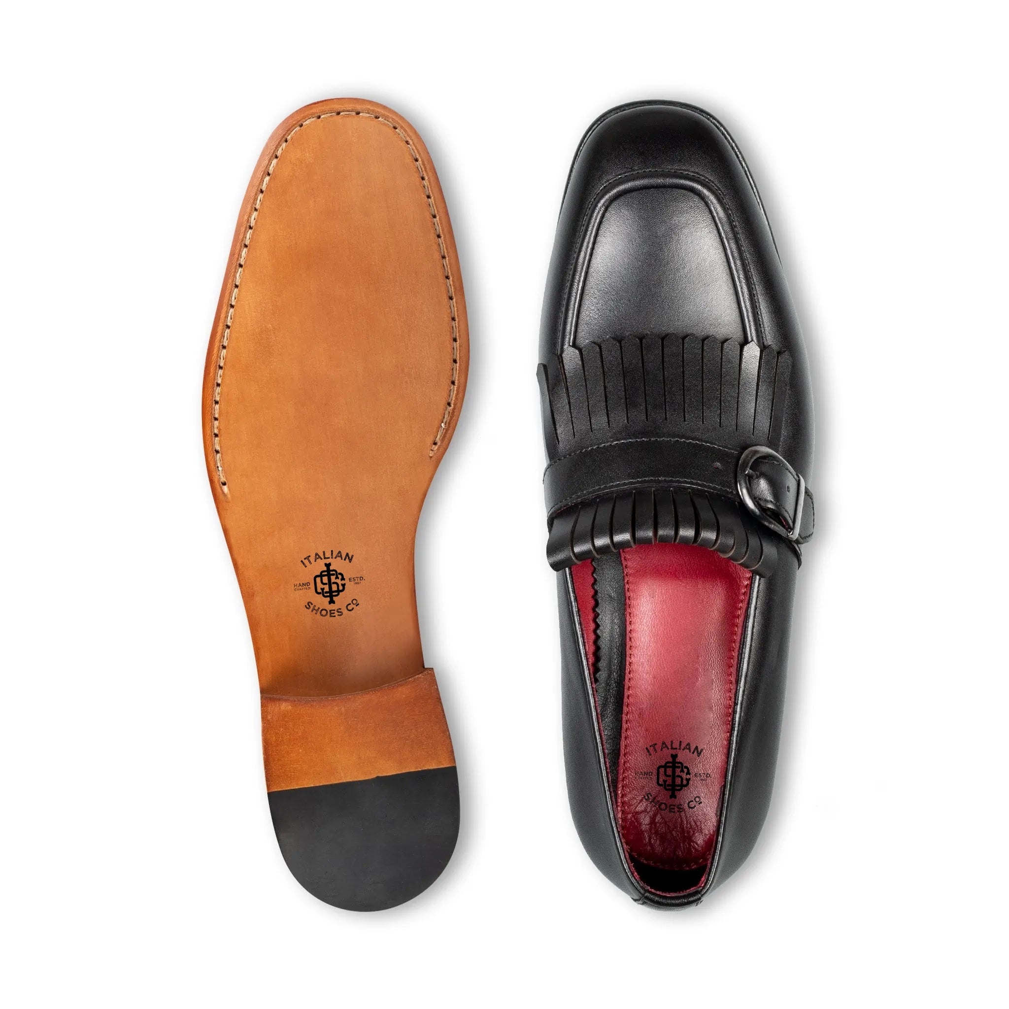 Midnight Single Monk Strap Shoes